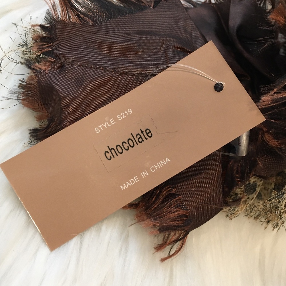 Animal Print & Chocolate Ruffle Scarf - Picture 4 of 7